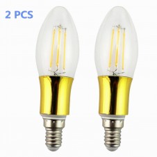 RUICAIKUN 4W LED Filament Candelabra Bulb Soft White 2700K Equivalent to 60W Incandescent Chandelier Bulb(85-265V)pack of 2