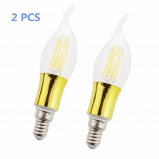 RUICAIKUN 4W LED Filament Candelabra Bulb Soft White 2700K Equivalent to 60W Incandescent Chandelier Bulb(85-265V)pack of 2