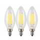 RUICAIKUN LED Filament Bulb, Candle Lights, 3-pack 110-130V 6W E12 - 60W Equivalent 2700K 600LM Warm White